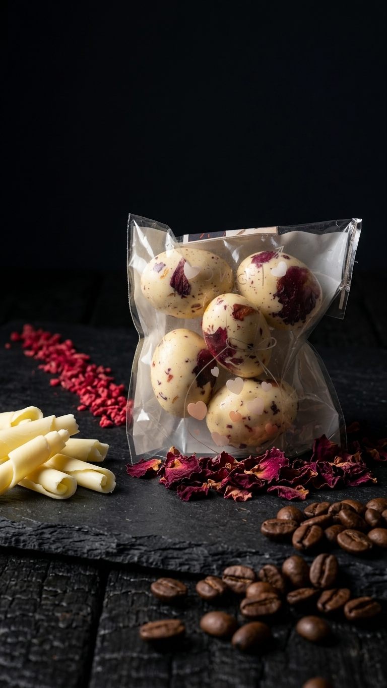 Rose petal almonds chocolate Pouch