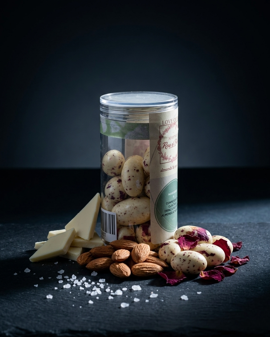 Rose petal almonds chocolate JAR